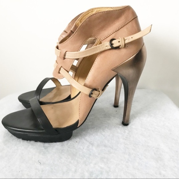 All Saints | Copper Heel Platform Leather Sandals - Picture 3 of 8